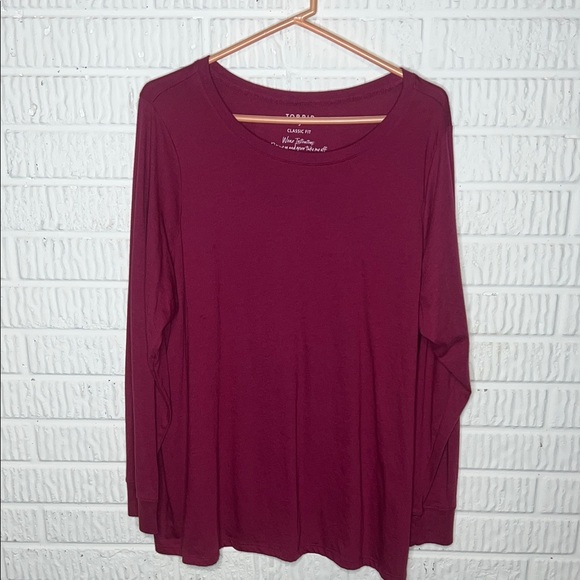 Torrid Burgundy Long Sleeve Top - Picture 1 of 3